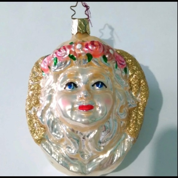 CHERUB 46 YEAR OLD GERMANY GLASS ORNAMENT EXCELLENT !! - Picture 5 of 5
